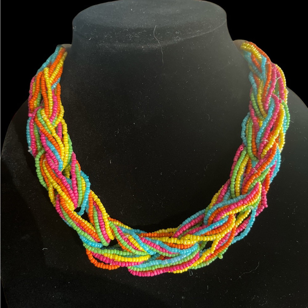 VTG 90’s Multi strand, Glass seed beads braided